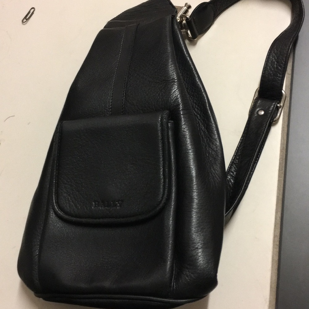 Bally black sling bag